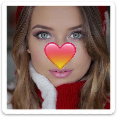 heart emoji with a gradient effect, professional photography style sticker