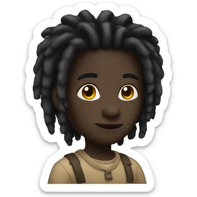 darkskin with dreads sticker