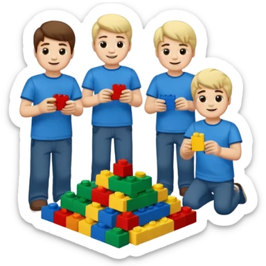 boys playing with legos full body sticker