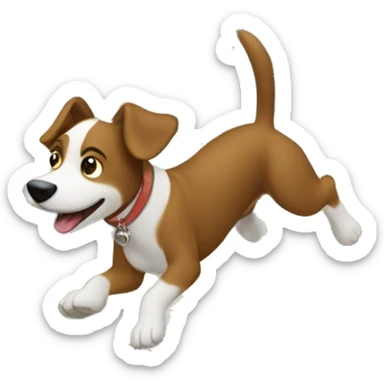 The dog barks to the town below for fun. A kind man flying by rescues the dog. Then every other dog barks  sticker