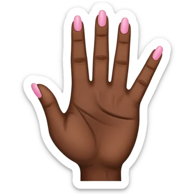 Black hand with middle and index finger crossed with pinky up sticker