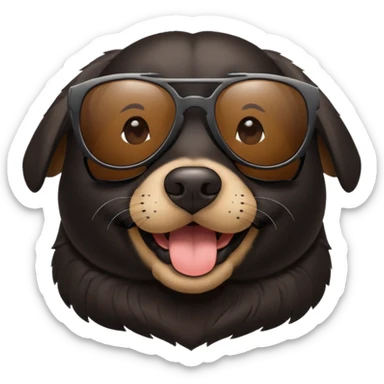 Black lab dog wearing sunglasses sticker