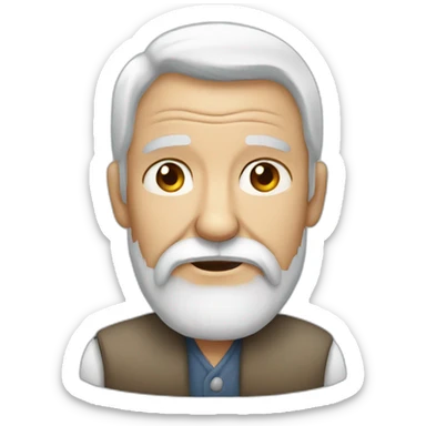 old bearded sick grandfather sticker