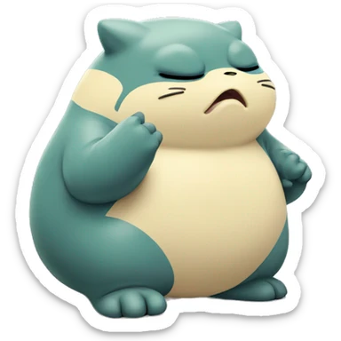 snorlax from pokemon but sad sticker