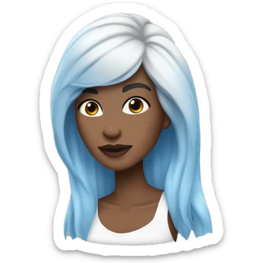 Vanessa Carlysle with blue skin and white hair color  sticker