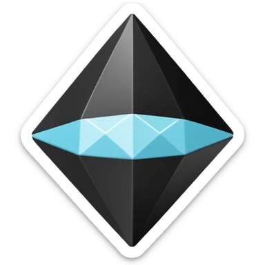 3d diamond shape matte black. diamond shape like on a playing card sticker