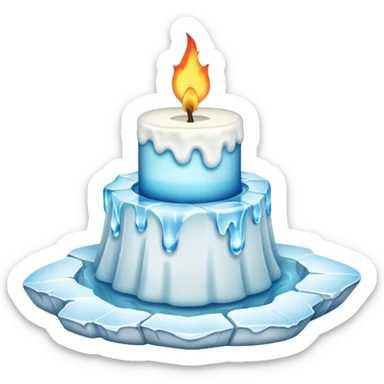 a candle on an iceberg sticker