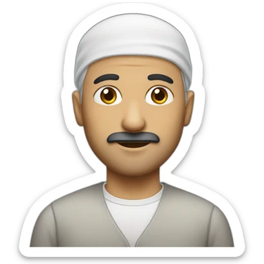 Muslim man with balding mustache sticker