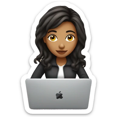 coquette hispanic girl studying on her macbook  sticker