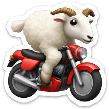 Un mouton sur moto sticker