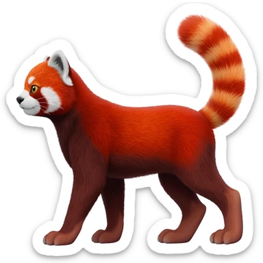 Feline-Caracal-Bobcat-Red-Panda-fusion-hybrid-animal-creature, full body sticker