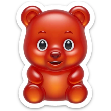 gummy bear with eyes and hair sticker