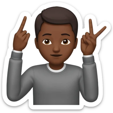 The emoji is as follows: head down while shaking it left and right moderately, right hand up near the head in this emoji position ☝️ while shaking forward and backwards moderately and gives the vibe of "nah we gotta go" or "nah fk this shi we out" sticker