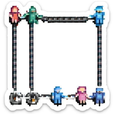 couple connected by a chain sticker