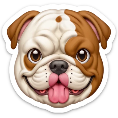 English bulldog with tongue out sticker