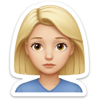 woman with blonde hair thinking sticker