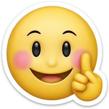 blushing smiley face emoji with a middle finger in the bottom right corner sticker