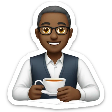 tutor with tea sticker