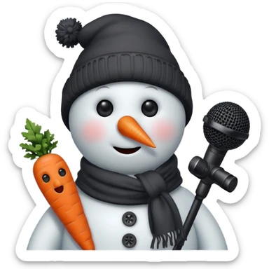 snowmen with microphone sticker