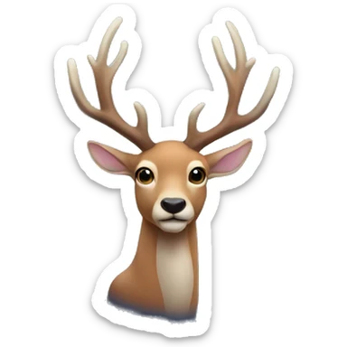 A mystical deer with large antlers sticker