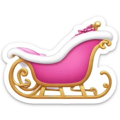 Pink Xmas sleigh  sticker