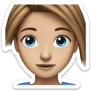 Girl with brown hair blue eyes sticker
