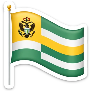 A flag that has a green background and looks kind of like belarus but change the stripes to white and the pattern to yellow. sticker