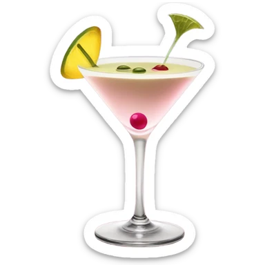 Dirty martini with a pink martini glass sticker