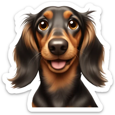 Long hair dachshund sending kisses sticker