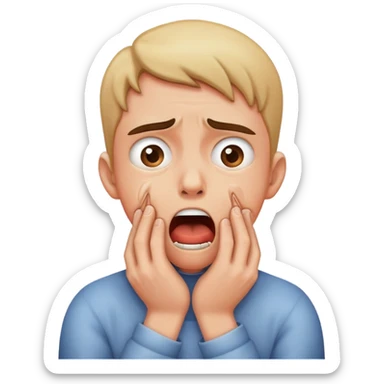 person choking themselves screaming  sticker