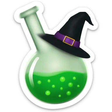 green witch cooking potion sticker