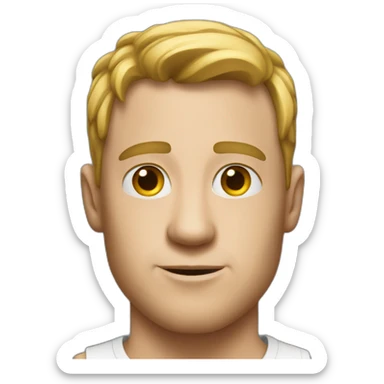 White Man with t shirt without boxers sticker