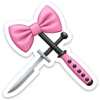Pink bow knife sticker