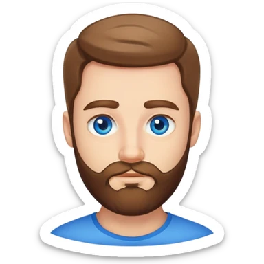 male portrait with beard smaller blue eyes  sticker