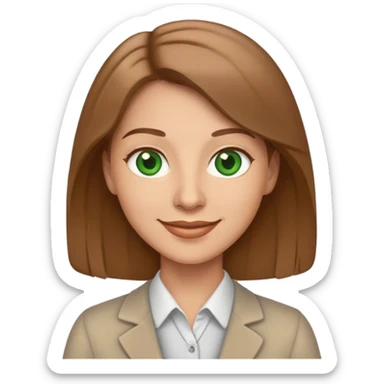 happy teacher with light brown hair and green eyes sticker
