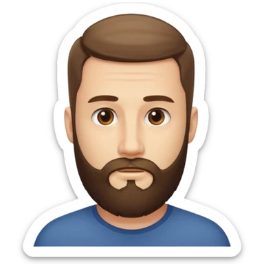 a man with short hair and long beard dont have mustache sticker