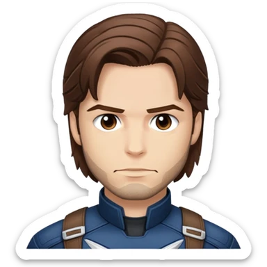 bucky barnes portrait marvel, brown hair from captain america: civil war sticker