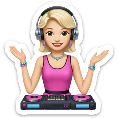 80'S CELEBRITY HORSE WITH DJ DRESS sticker