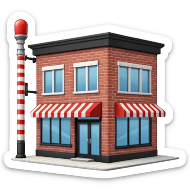 Barbershop building image sticker