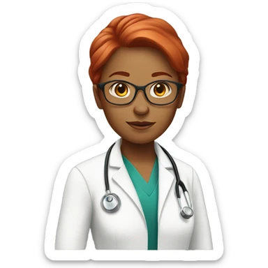 doctor woman with red hair sticker