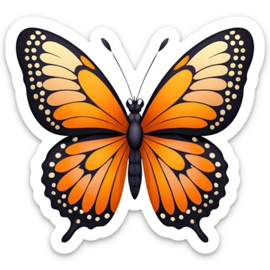 butterfly on flower sticker