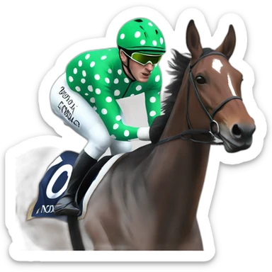 paul townend green polka dot jockey sticker