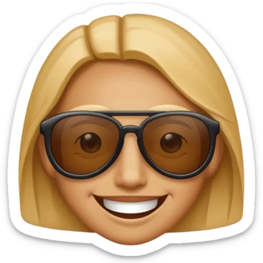 Smile face and upside down sunglasses sticker