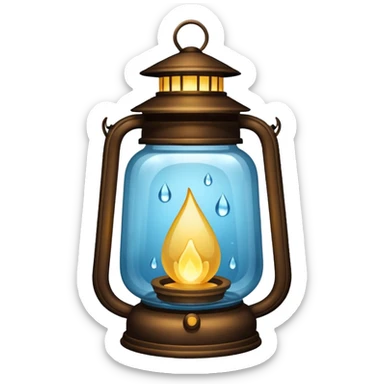 Water Lantern, more water drops inside lantern. sticker