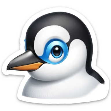 Un pingouin aux yeux bleus sticker