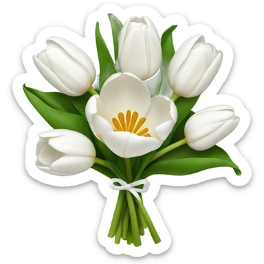 white tulip bouquet  sticker