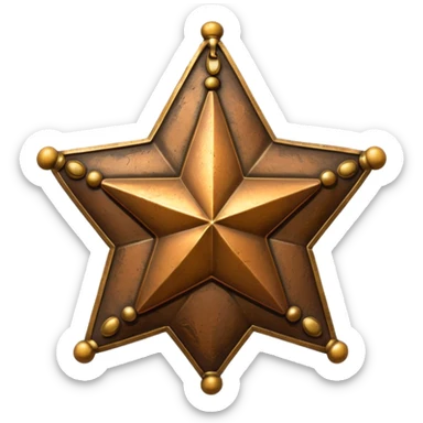 sheriff's star badge rustic bronze vintage look no text sticker