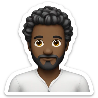 man with balck hari wand whote spot hair sticker