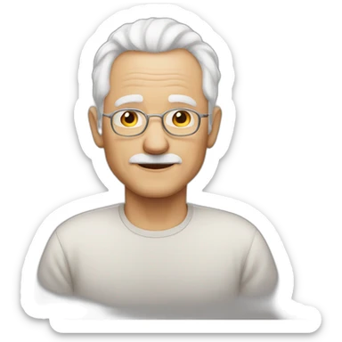 Older man white hair without glasses and without mustache sticker
