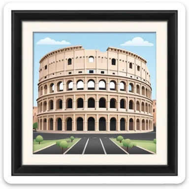 Colosseum in Rome with soft muted colors, not bright sticker